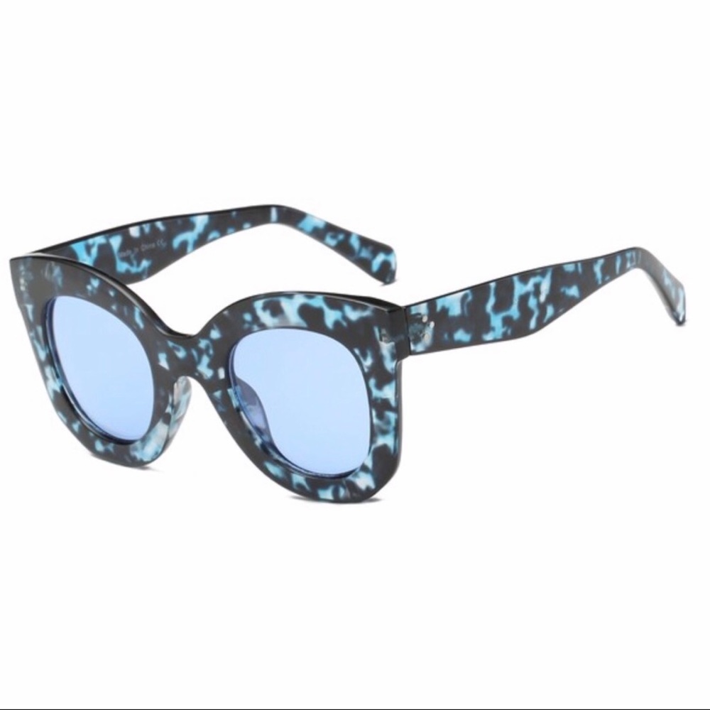 NWT Cat Eye Round Oversized Sunglasses 100% UVA & UVB Protection - Picture 2 of 15